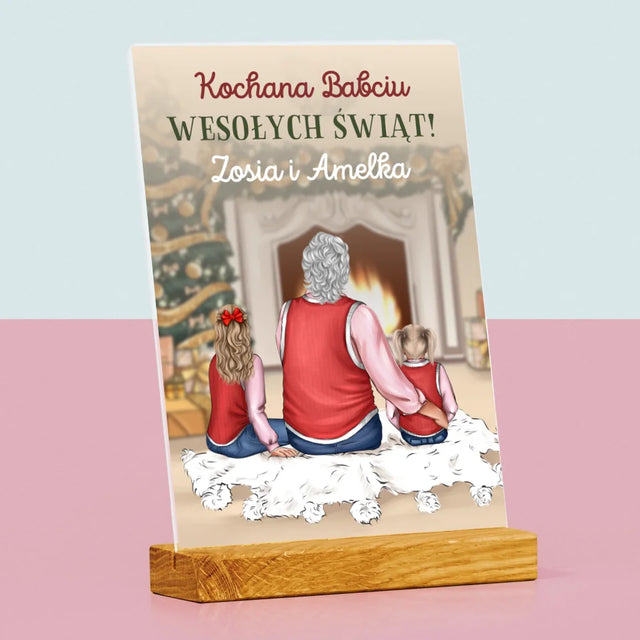 Kreator Postaci: Babciu Wesołych Świąt - Wydruk Na Szkle Akrylowym