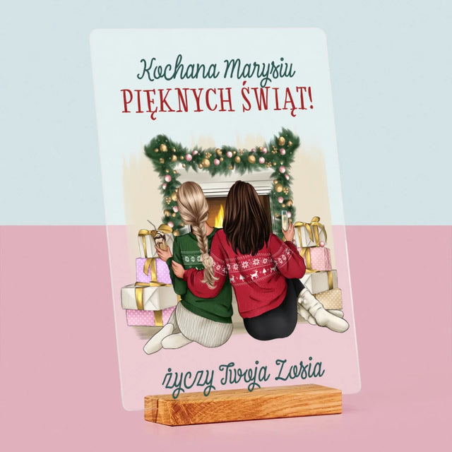 Kreator Postaci: Świąteczne Przyjaciółki - Wydruk Na Szkle Akrylowym