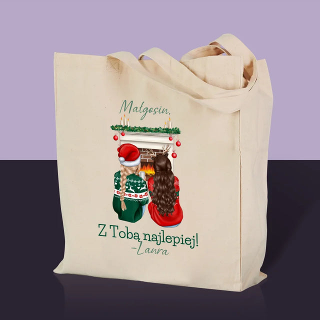 Kreator Postaci: Najlepsze Przyjaciółki W Święta - Torba Płócienna