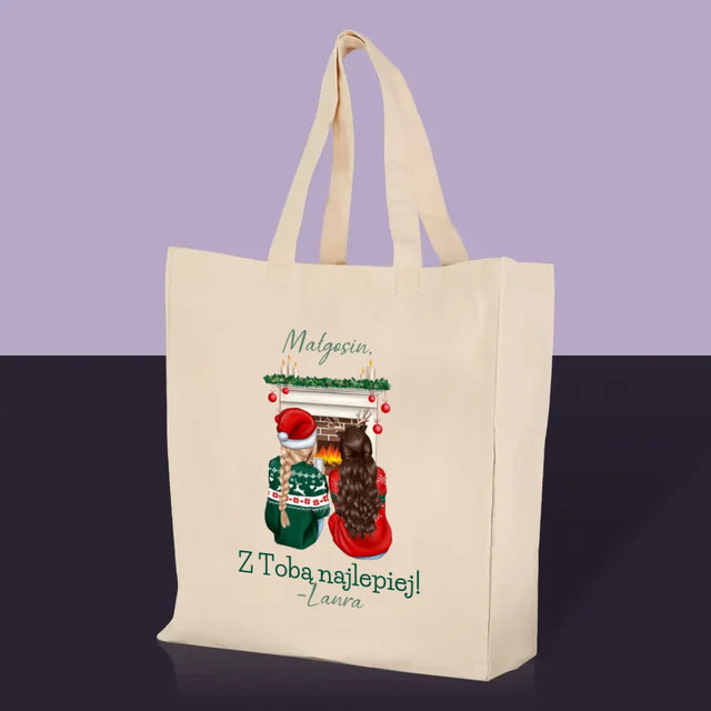 Kreator Postaci: Najlepsze Przyjaciółki W Święta - Torba Płócienna