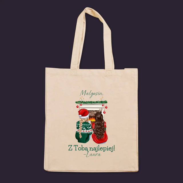 Kreator Postaci: Najlepsze Przyjaciółki W Święta - Torba Płócienna