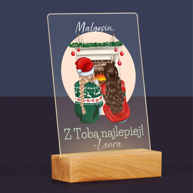 Kreator Postaci: Najlepsze Przyjaciółki W Święta - Wydruk Na Szkle Akrylowym