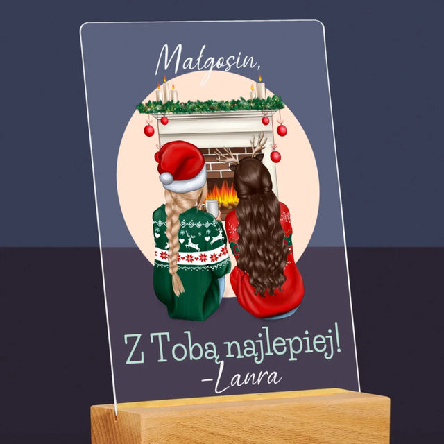 Kreator Postaci: Najlepsze Przyjaciółki W Święta - Wydruk Na Szkle Akrylowym