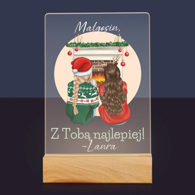 Kreator Postaci: Najlepsze Przyjaciółki W Święta - Wydruk Na Szkle Akrylowym