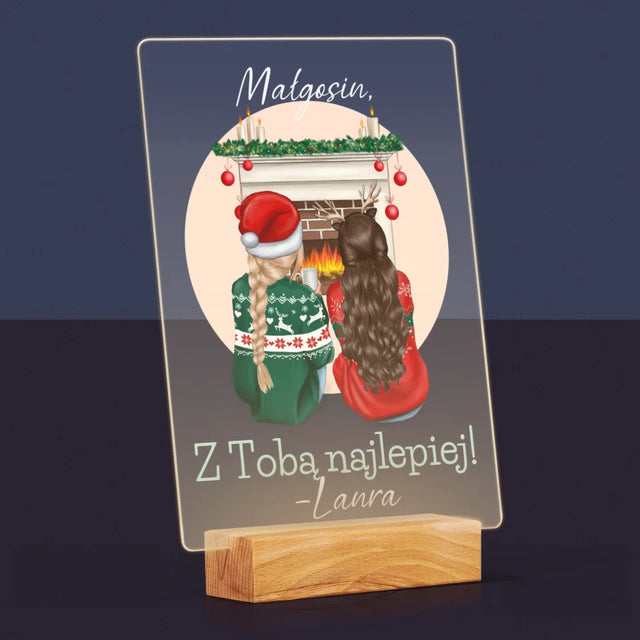 Kreator Postaci: Najlepsze Przyjaciółki W Święta - Wydruk Na Szkle Akrylowym