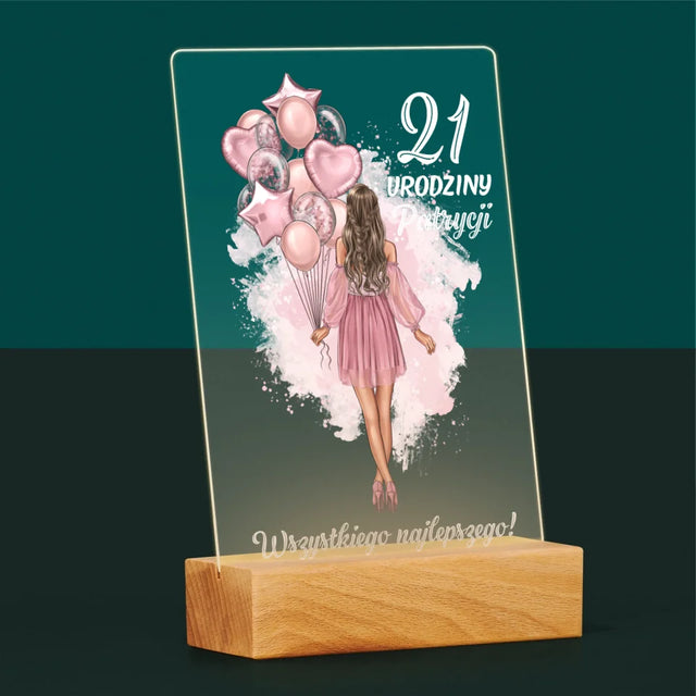 Kreator Postaci: Urodziny Balony - Wydruk Na Szkle Akrylowym