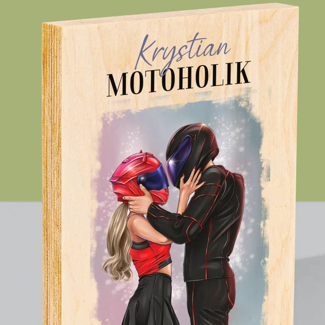 Kreator Postaci: Motoholik - Wydruk Na Drewnie