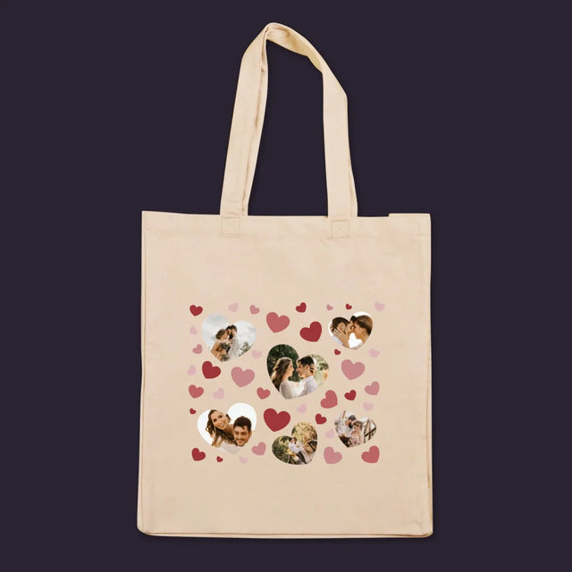 Fotokolaż: Serca - Torba Płócienna z Nadrukiem