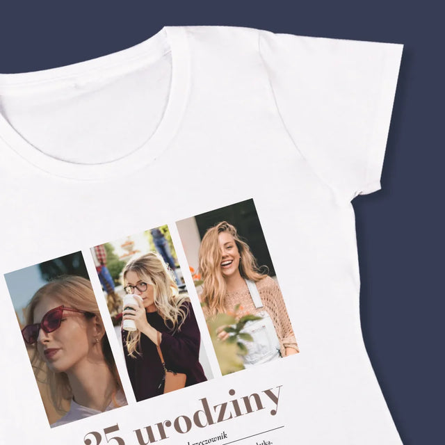 Fotokolaż: 25 Urodziny Definicja - Koszulka Damska z Nadrukiem