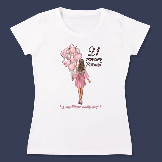 Kreator Postaci: Urodziny Balony - Koszulka Damska