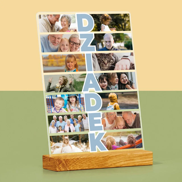 Fotokolaż: Dziadek - Wydruk Na Szkle Akrylowym