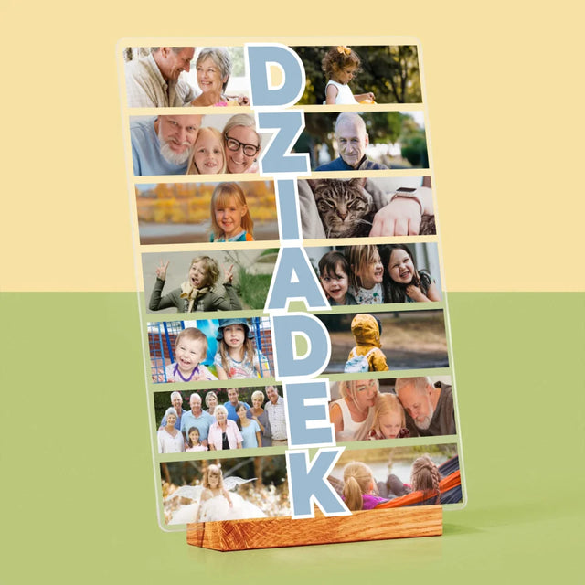 Fotokolaż: Dziadek - Wydruk Na Szkle Akrylowym