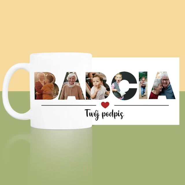 Słowo Ze Zdjęć: Babcia z Twoich Zdjęć - Kubek z Nadrukiem