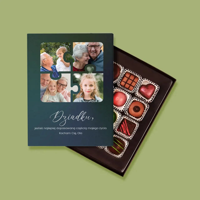 Fotokolaż: Puzzle Zdjęcia Dla Dziadka - Personalizowane Praliny