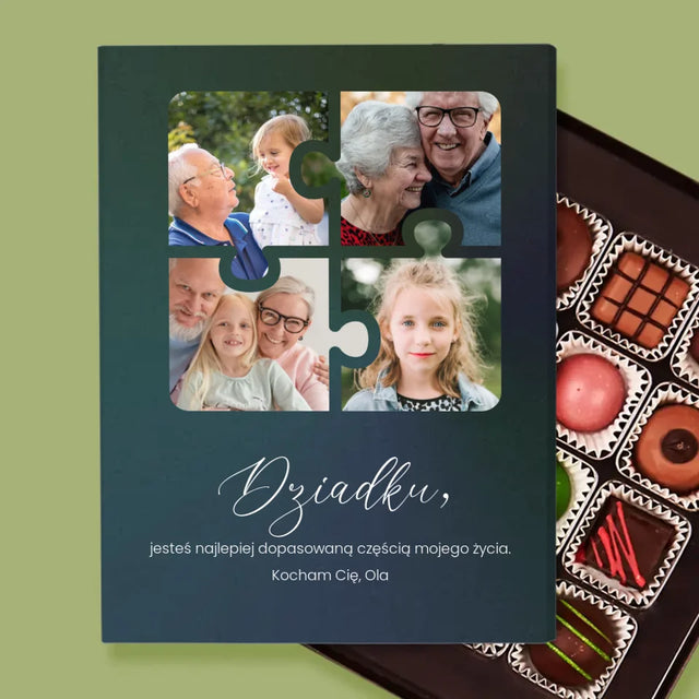 Fotokolaż: Puzzle Zdjęcia Dla Dziadka - Personalizowane Praliny