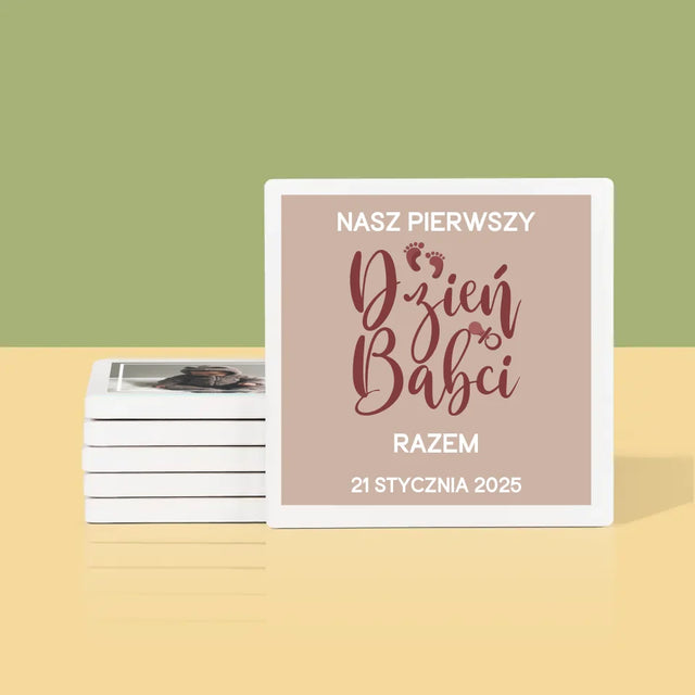Fotokolaż: Pierwszy Dzień Babci - Podkładki Pod Kubki