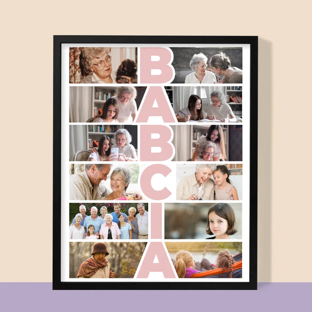 Fotokolaż: Babcia - Wydruk Obramowany 30x40