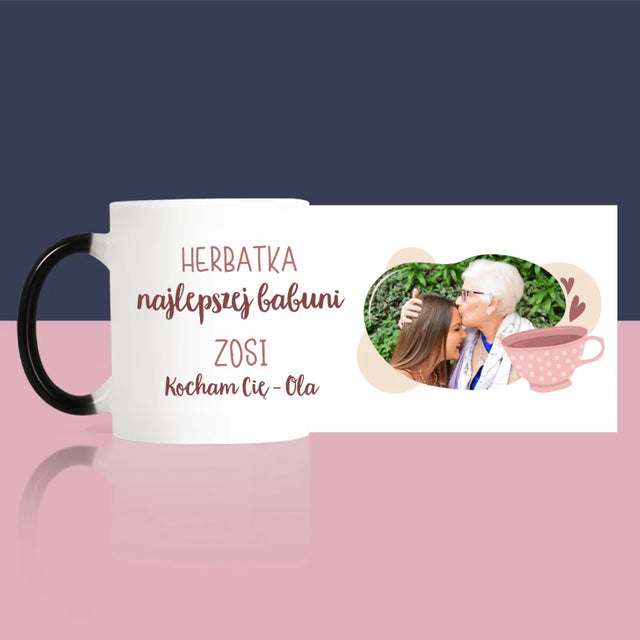 Zdjęcie i Podpis: Herbatka Najlepszej Babuni - Kubek z Nadrukiem