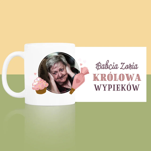 Zdjęcie i Podpis: Królowa Wypieków - Kubek z Nadrukiem