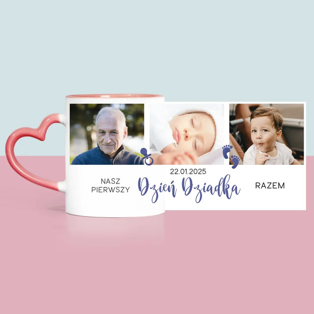 Fotokolaż: Pierwszy Dzień Dziadka - Kubek z Nadrukiem