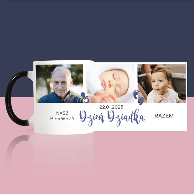 Fotokolaż: Pierwszy Dzień Dziadka - Kubek z Nadrukiem