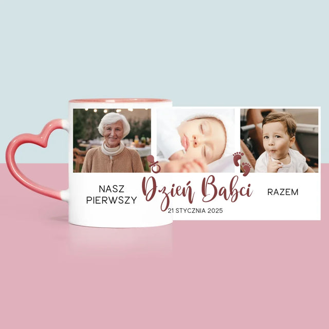 Fotokolaż: Pierwszy Dzień Babci - Kubek z Nadrukiem