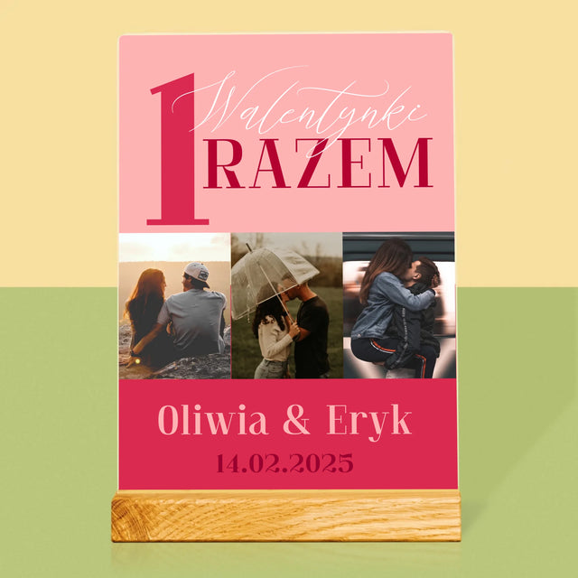 Fotokolaż: Pierwsze Walentynki Razem - Wydruk Na Szkle Akrylowym