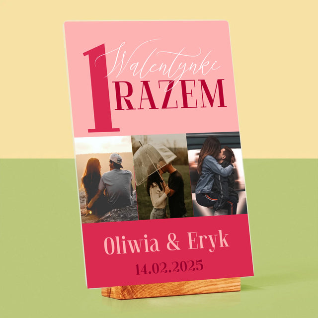 Fotokolaż: Pierwsze Walentynki Razem - Wydruk Na Szkle Akrylowym