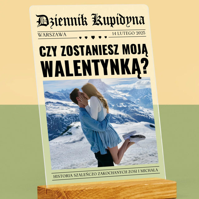 Okładka Magazynu: Walentynkowa Gazeta - Wydruk Na Szkle Akrylowym