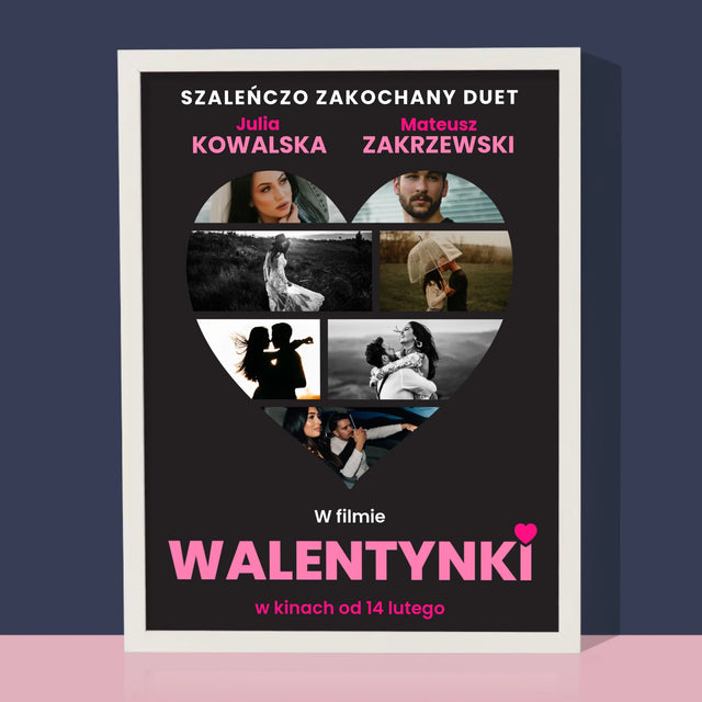 Fotokolaż: Walentynki Plakat Filmowy - Wydruk Obramowany 30X40 (Pion)