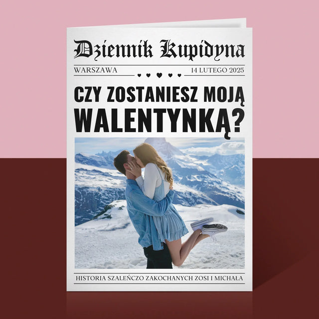 Okładka Magazynu: Walentynkowa Gazeta - Kartka z Życzeniami