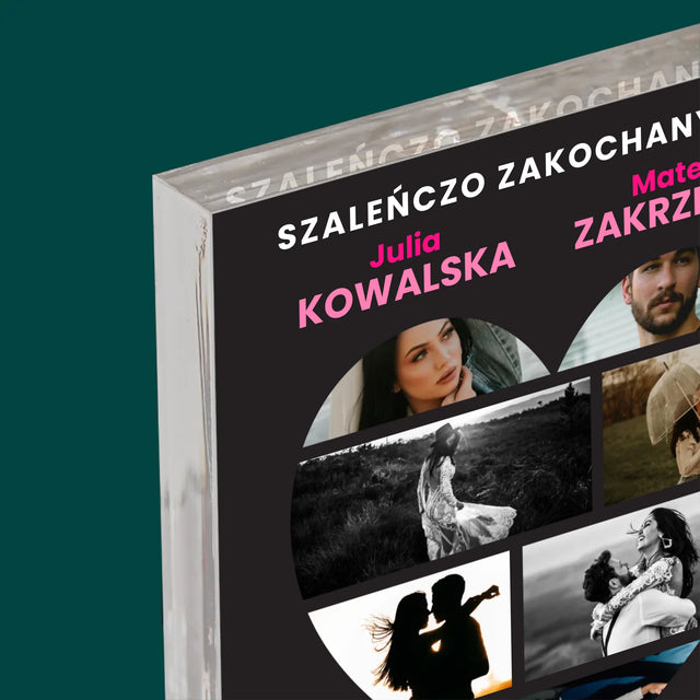 Fotokolaż: Walentynki Plakat Filmowy - Blok Akrylowy z Nadrukiem