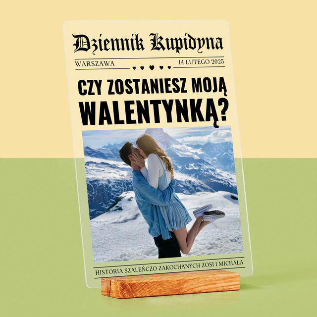 Okładka Magazynu: Walentynkowa Gazeta - Wydruk Na Szkle Akrylowym