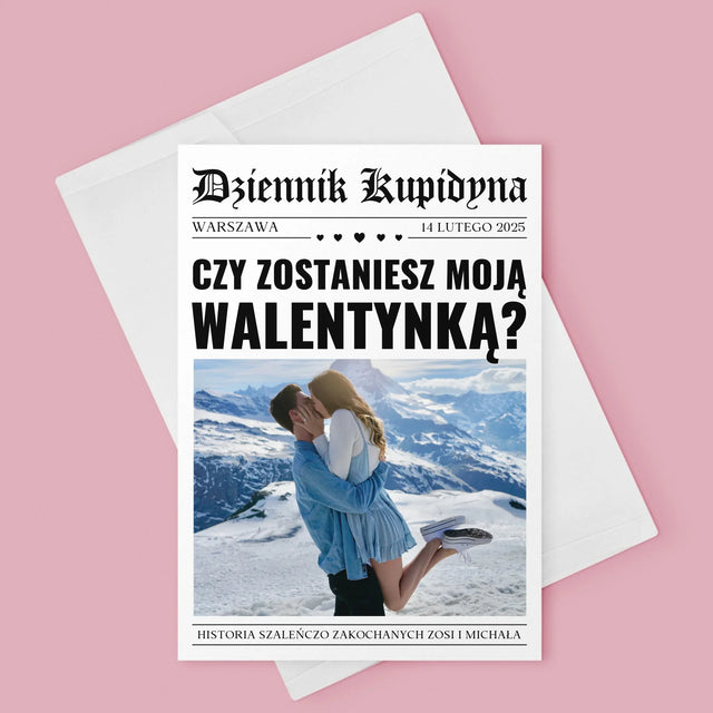 Okładka Magazynu: Walentynkowa Gazeta - Kartka z Życzeniami
