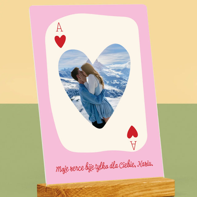 Zdjęcie i Podpis: Walentynkowa Karta - Wydruk Na Szkle Akrylowym