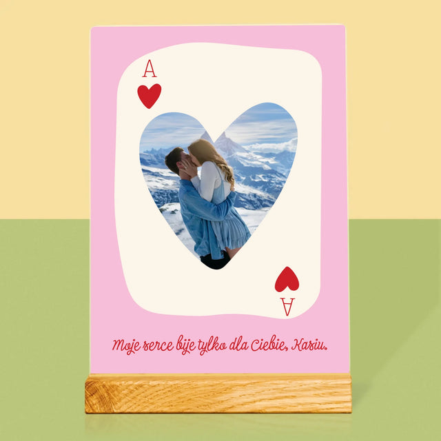 Zdjęcie i Podpis: Walentynkowa Karta - Wydruk Na Szkle Akrylowym