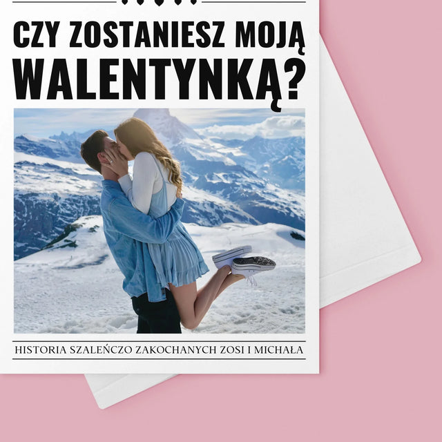 Okładka Magazynu: Walentynkowa Gazeta - Kartka z Życzeniami