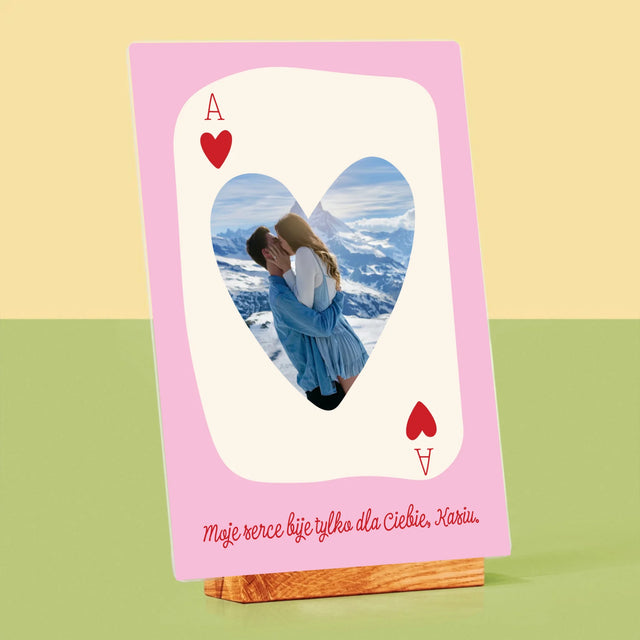 Zdjęcie i Podpis: Walentynkowa Karta - Wydruk Na Szkle Akrylowym