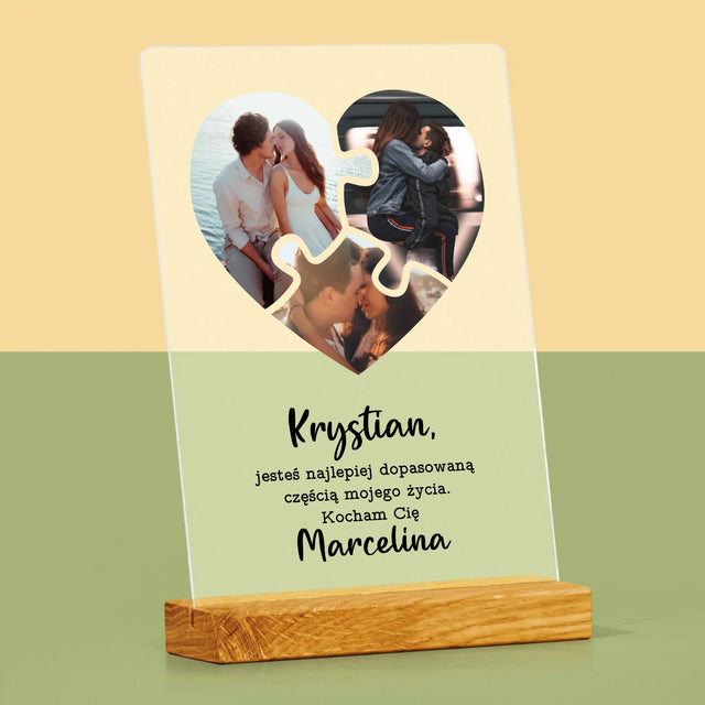 Fotokolaż: Walentynkowe Puzzle - Wydruk Na Szkle Akrylowym