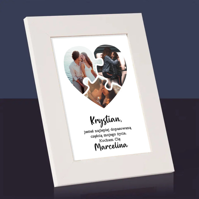 Fotokolaż: Walentynkowe Puzzle - Ramka na zdjęcie