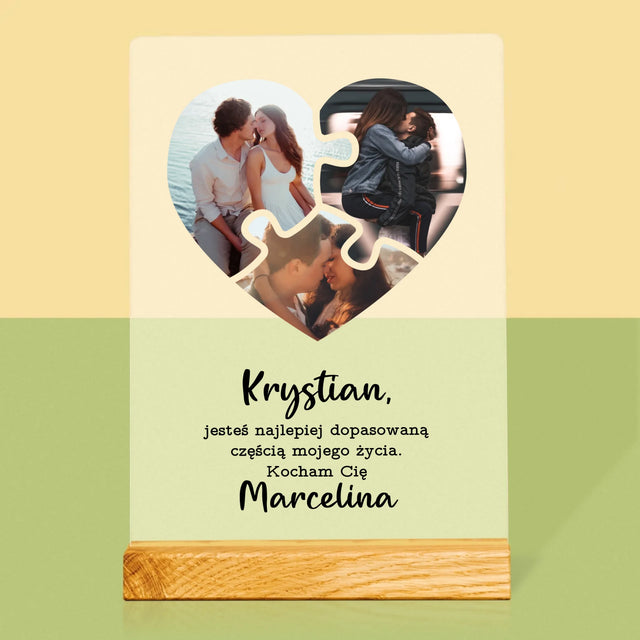 Fotokolaż: Walentynkowe Puzzle - Wydruk Na Szkle Akrylowym