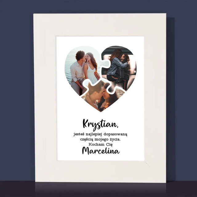 Fotokolaż: Walentynkowe Puzzle - Ramka na zdjęcie