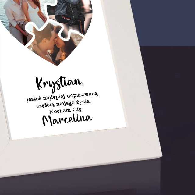 Fotokolaż: Walentynkowe Puzzle - Ramka na zdjęcie