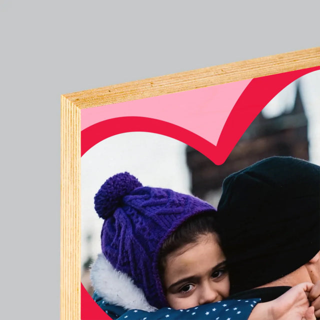 Zdjęcie i Podpis: Walentynka Dla Taty - Wydruk Na Drewnie