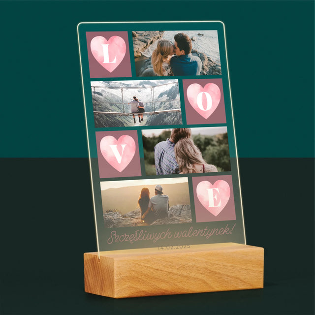 Fotokolaż: Serduszka Love - Wydruk Na Szkle Akrylowym