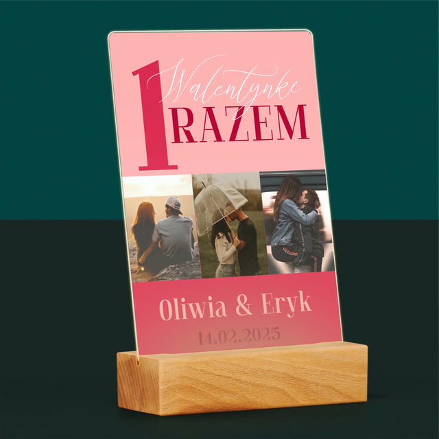 Fotokolaż: Pierwsze Walentynki Razem - Wydruk Na Szkle Akrylowym