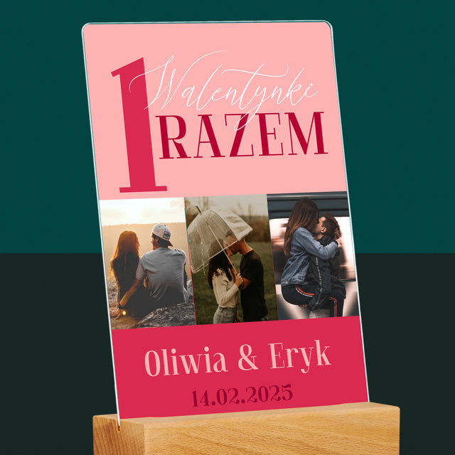 Fotokolaż: Pierwsze Walentynki Razem - Wydruk Na Szkle Akrylowym