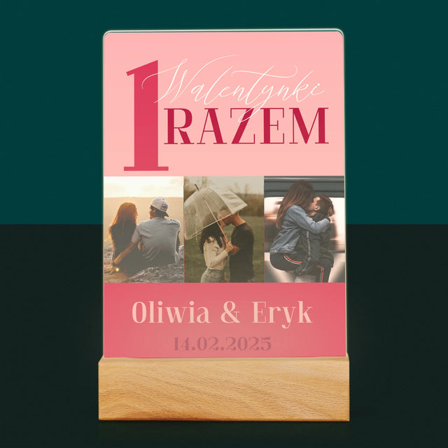Fotokolaż: Pierwsze Walentynki Razem - Wydruk Na Szkle Akrylowym