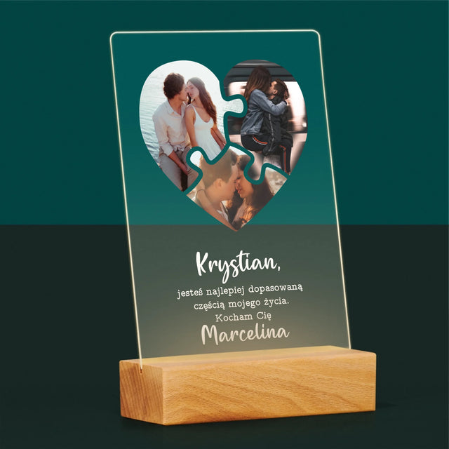 Fotokolaż: Walentynkowe Puzzle - Wydruk Na Szkle Akrylowym