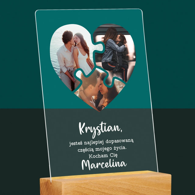 Fotokolaż: Walentynkowe Puzzle - Wydruk Na Szkle Akrylowym